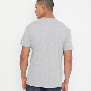 Men Grey Melange Leisurewear Cotton Tee - 002