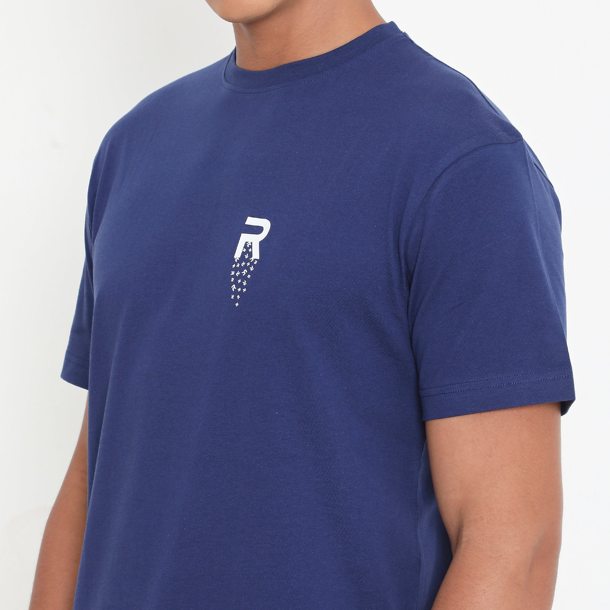 Men Navy Blue Leisurewear Cotton Tee - 002