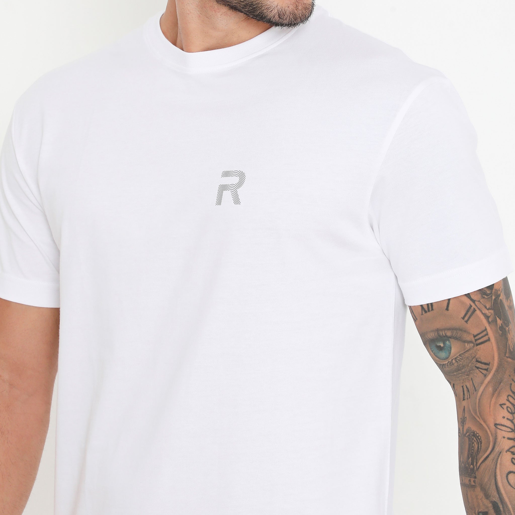 Men White Pure Cotton Tee Casual- 003