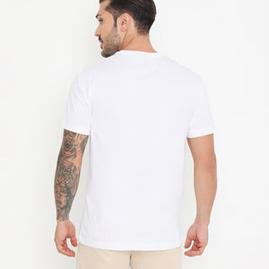 Men White Pure Cotton Tee Casual- 003