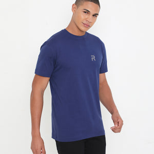 Men Navy Blue Pure Cotton Tee Casual- 003