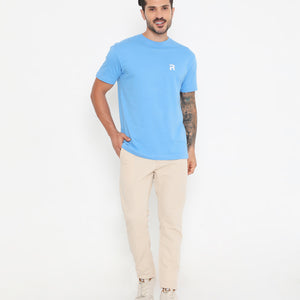 Men Light Blue Essential Cotton T-Shirt 001