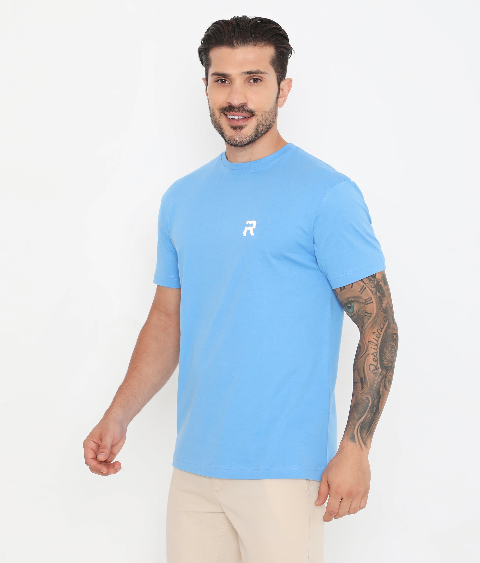 Men Light Blue Essential Cotton T-Shirt 001 – VIP Clothing Limited