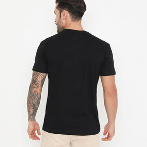 Men Solid Black Essential Cotton T-Shirt 001