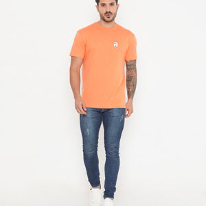 Soft Orange Men Solid Essential Cotton T-Shirt 001