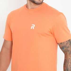 Soft Orange Men Solid Essential Cotton T-Shirt 001