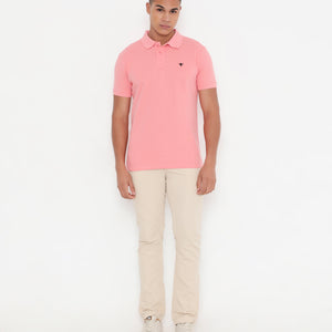 Men Light Peach Classic Cotton Polo T-Shirt