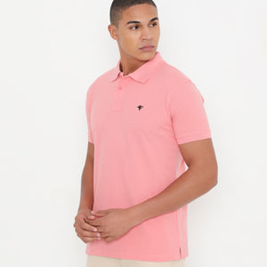 Men Light Peach Classic Cotton Polo T-Shirt