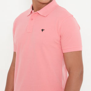 Men Light Peach Classic Cotton Polo T-Shirt