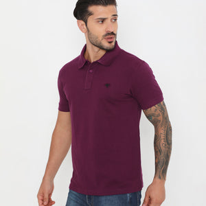 Men Classic Cotton Polo T-Shirt - Grape