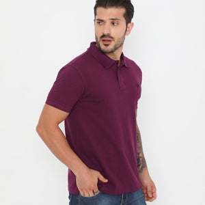 Men Classic Cotton Polo T-Shirt - Grape