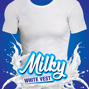 Bonus Classic Milky White Cotton Vest with Sleeves for Men