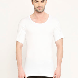 Nawab 100% Soft Cotton Round Neck Half-Sleeved Inner Vest for Men