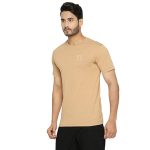 Solid Khaki Everyday Essential Cotton T-Shirt for Men