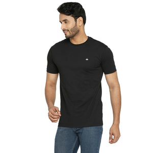 Solid Black Everyday Essential Cotton T-Shirt for Men