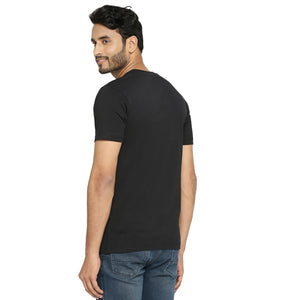 Solid Black Everyday Essential Cotton T-Shirt for Men