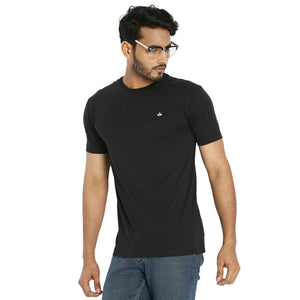 Solid Black Everyday Essential Cotton T-Shirt for Men