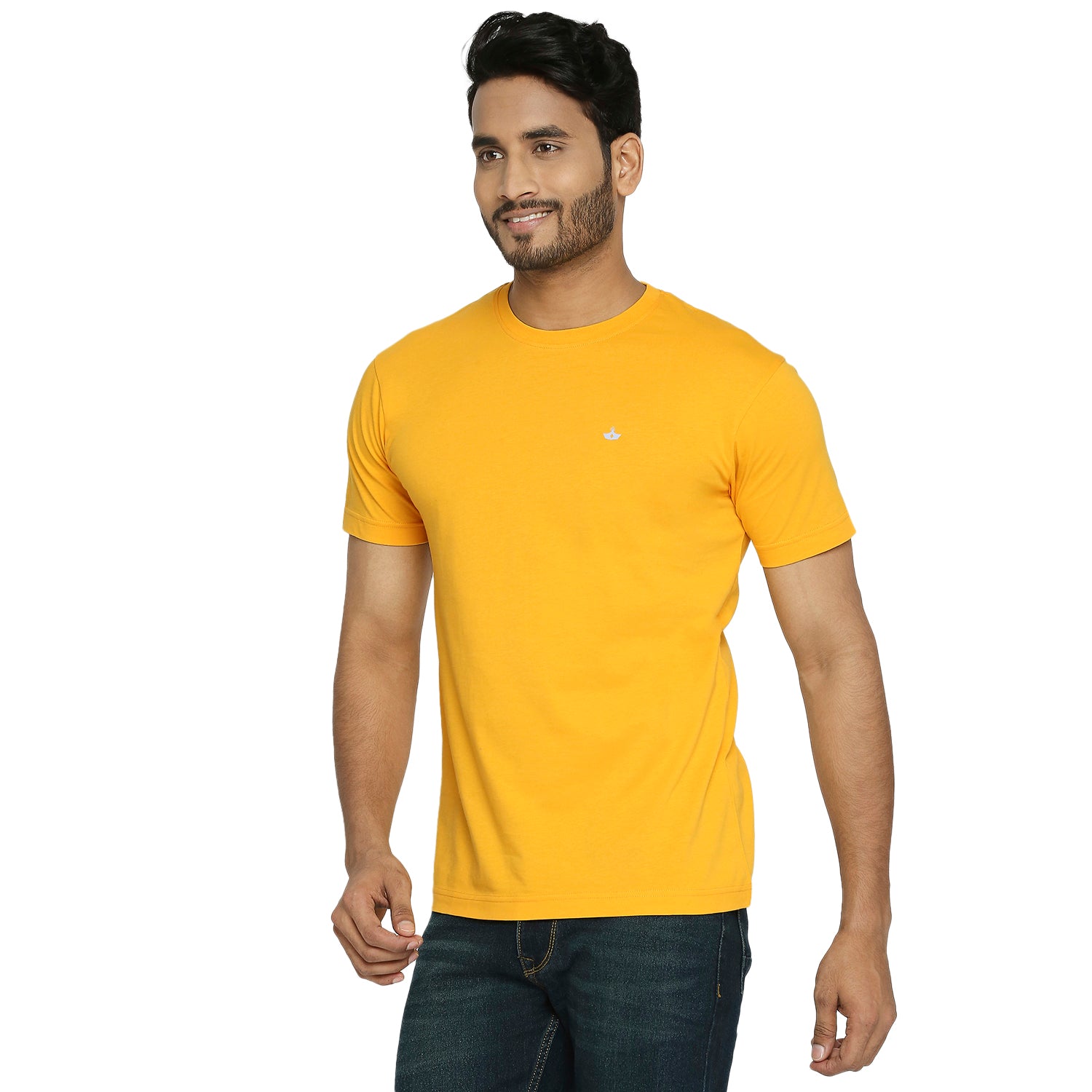 Golden Yellow Everyday Essential Cotton T-Shirt for Men