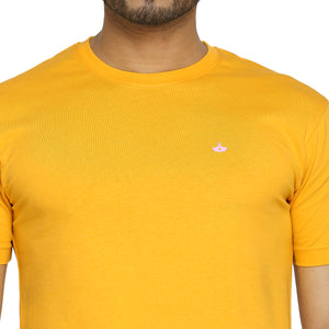 Golden Yellow Everyday Essential Cotton T-Shirt for Men