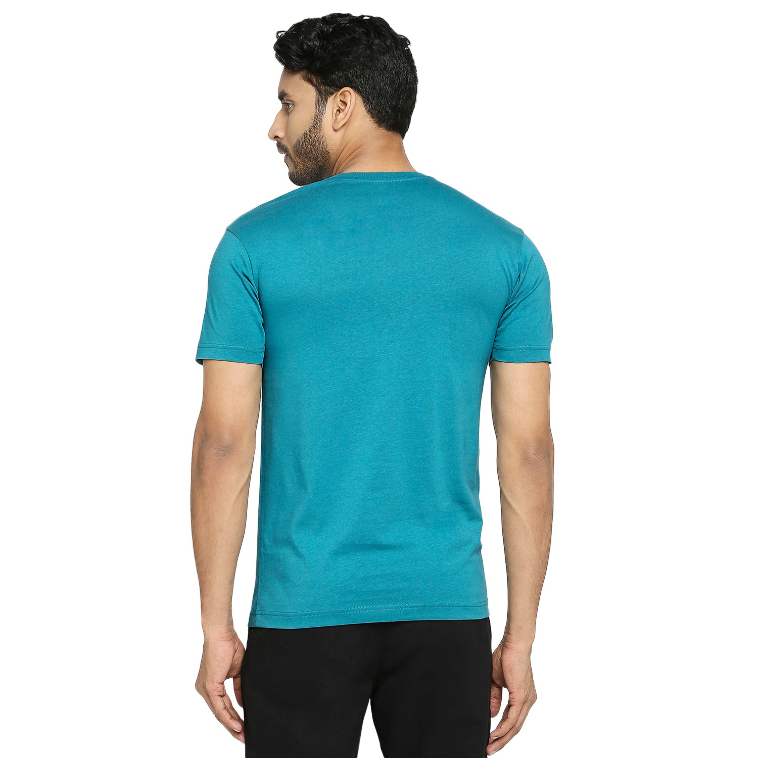 Solid Teal Everyday Essential Cotton T-Shirt for Men