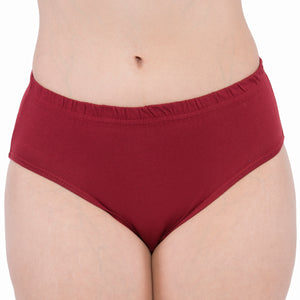 Feelings Intimate Women's Inner Elastic Cotton Hipster Panty Plain- Assorted Colors