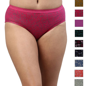 Amelie 104 High Coverage Printed Cotton Hipster Panty - Assorted Colours AS01