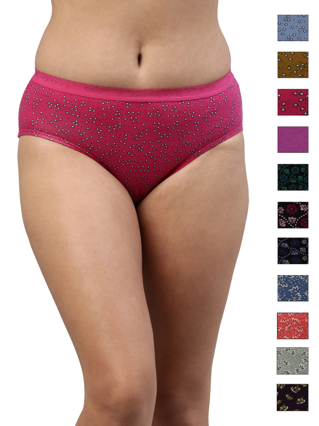 Amelie 104 High Coverage Printed Cotton Hipster Panty - Assorted Colours AS04