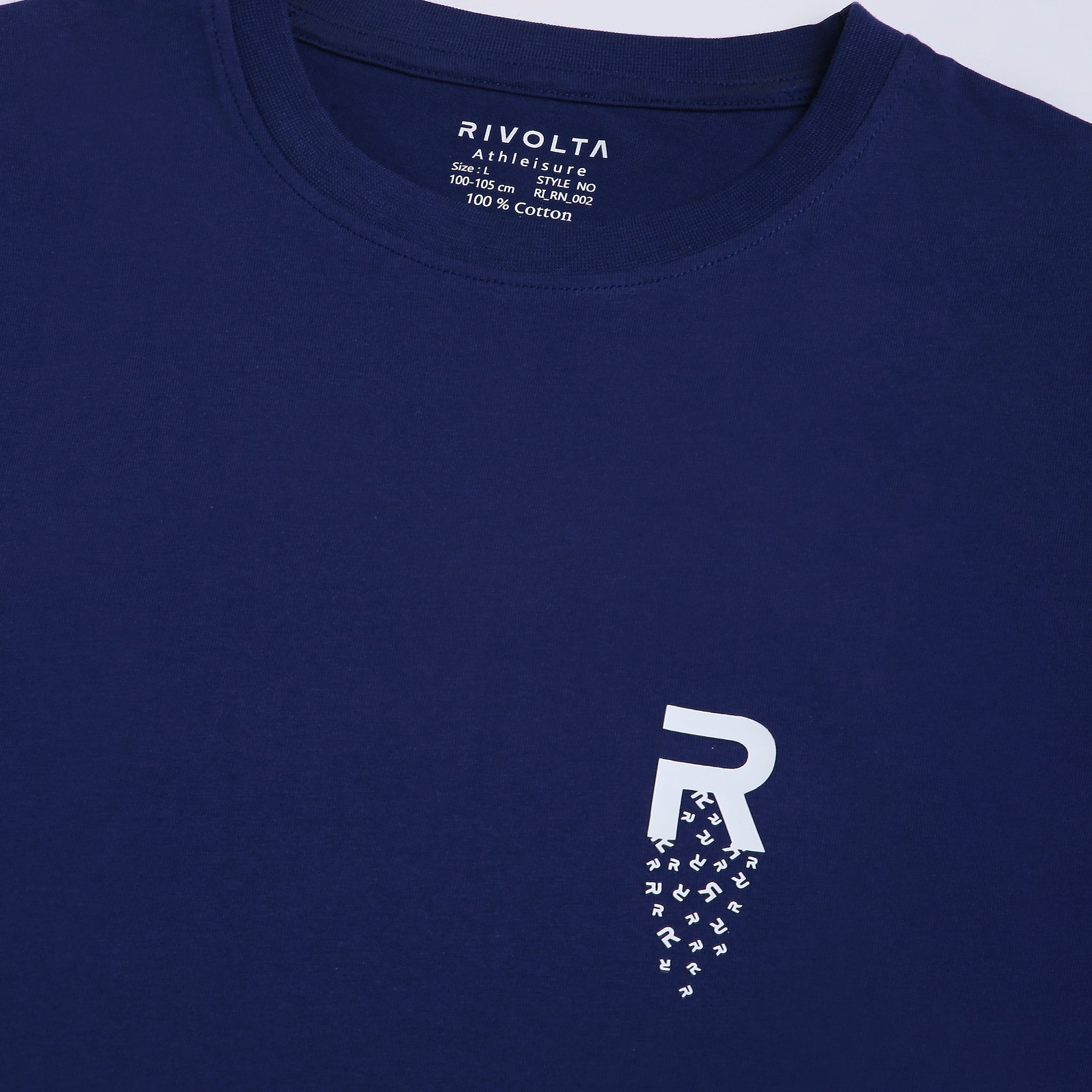 Men Navy Blue Leisurewear Cotton Tee - 002