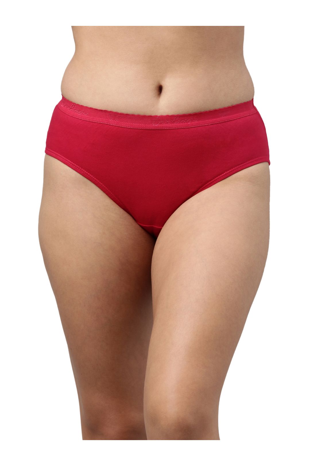 Buy Low Waist Bikini Panty in Red with Inner Elastic - Cotton