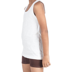 Frenchie Arrow Kids Boys Cotton Vest Plain - White