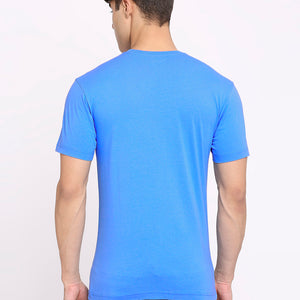 Frenchie Mens Light Blue Round Neck T-Shirt