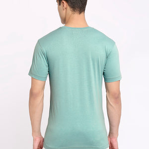 Frenchie Mens Sea Green Round Neck T-Shirt