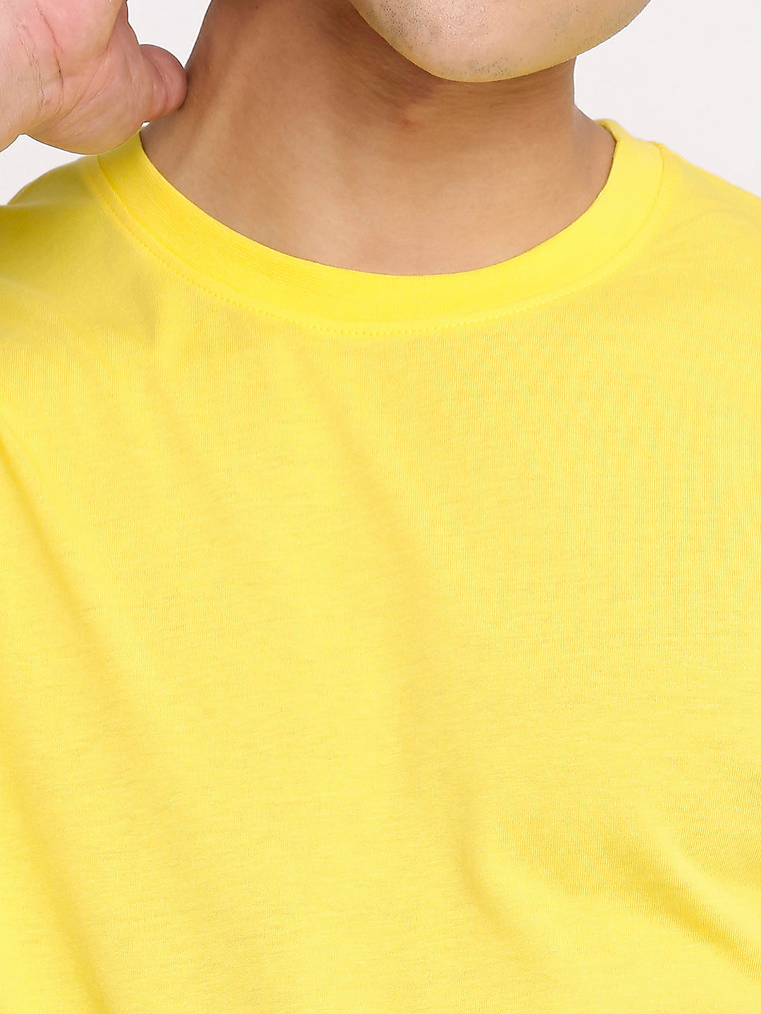 Frenchie Mens Yellow Round Neck T-Shirt