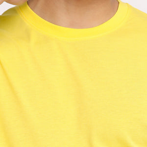 Frenchie Mens Yellow Round Neck T-Shirt