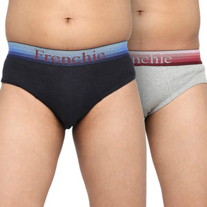 FRENCHIE Teenagers Cotton Brief Navy Blue and Gray - Pack of 2