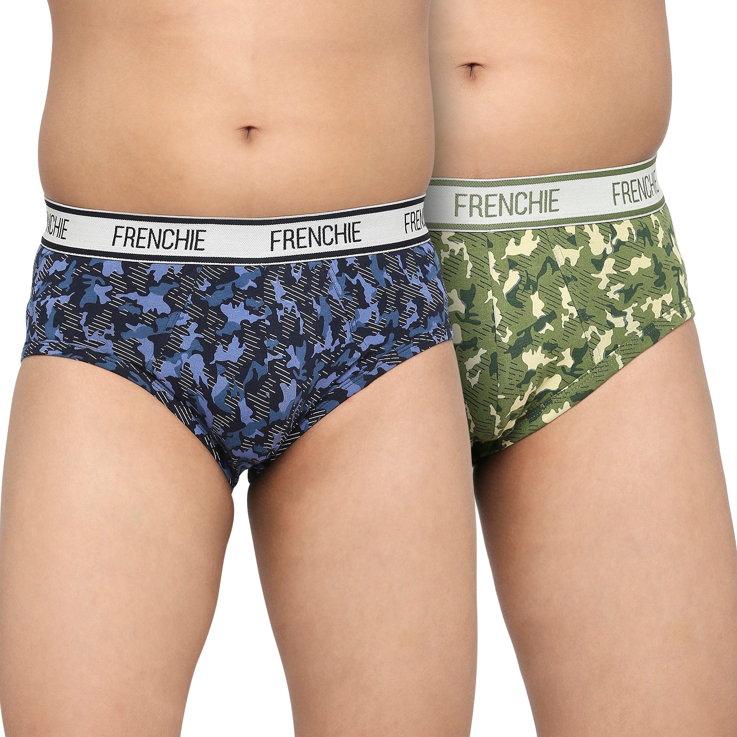 FRENCHIE Teenagers Cotton Brief Blue and Dark Gray - Pack of 2
