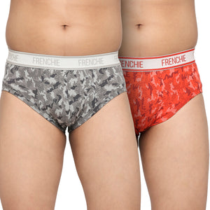 FRENCHIE Teenagers Cotton Brief Red and Gray - Pack of 2