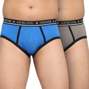 FRENCHIE Teenagers Cotton Brief Gray and Blue - Pack of 2