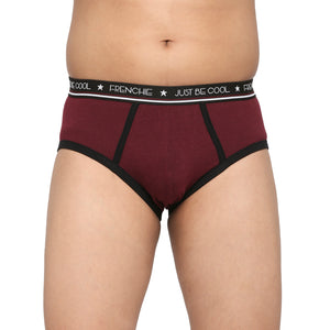 FRENCHIE Teenagers Cotton Brief Wine and Light Gray - Pack of 2