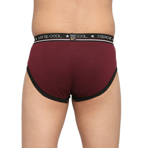 FRENCHIE Teenagers Cotton Brief Wine and Light Gray - Pack of 2