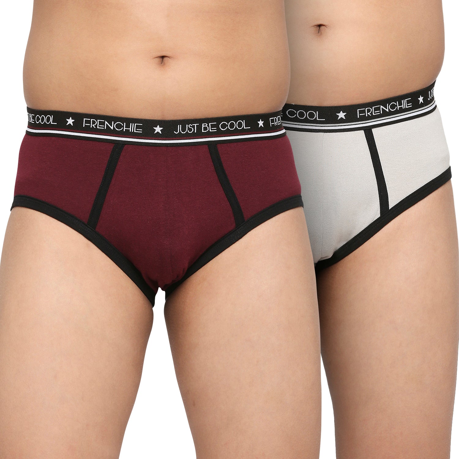 FRENCHIE Teenagers Cotton Brief Wine and Light Gray - Pack of 2 – VIP  Clothing Limited