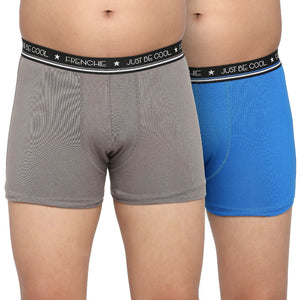 FRENCHIE Teenagers Cotton Trunk Gray and Blue - Pack of 2