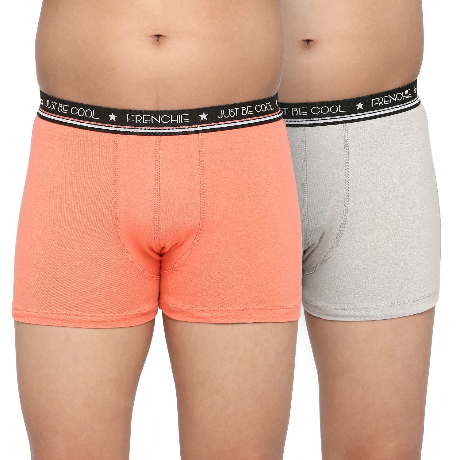 FRENCHIE Teenagers Cotton Trunk Gray and Peach - Pack of 2