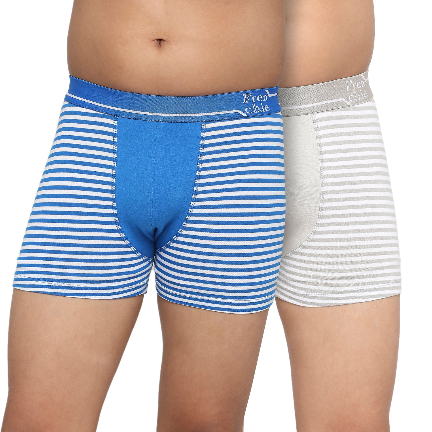 FRENCHIE Teenagers Cotton Trunk Gray and Blue - Pack of 2