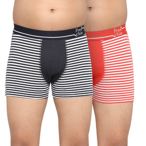 FRENCHIE Teenagers Cotton Trunk Navy and Red - Pack of 2