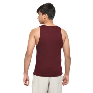 Frenchie U-19 Teens Solid Wine Vest made in 100% Cotton Rib