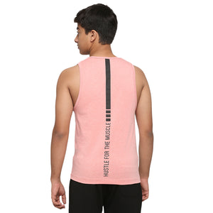 Frenchie U-19 Teens Pink Two colour vest made from cotton lycra melange fabric