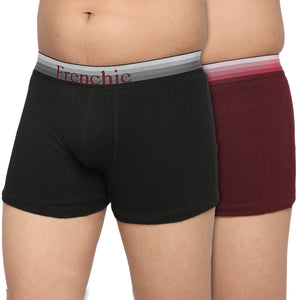 FRENCHIE Teenagers Cotton Trunk Black and Wine - Pack of 2