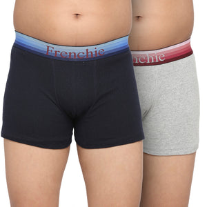 FRENCHIE Teenagers Cotton Trunk Navy and Gray - Pack of 2