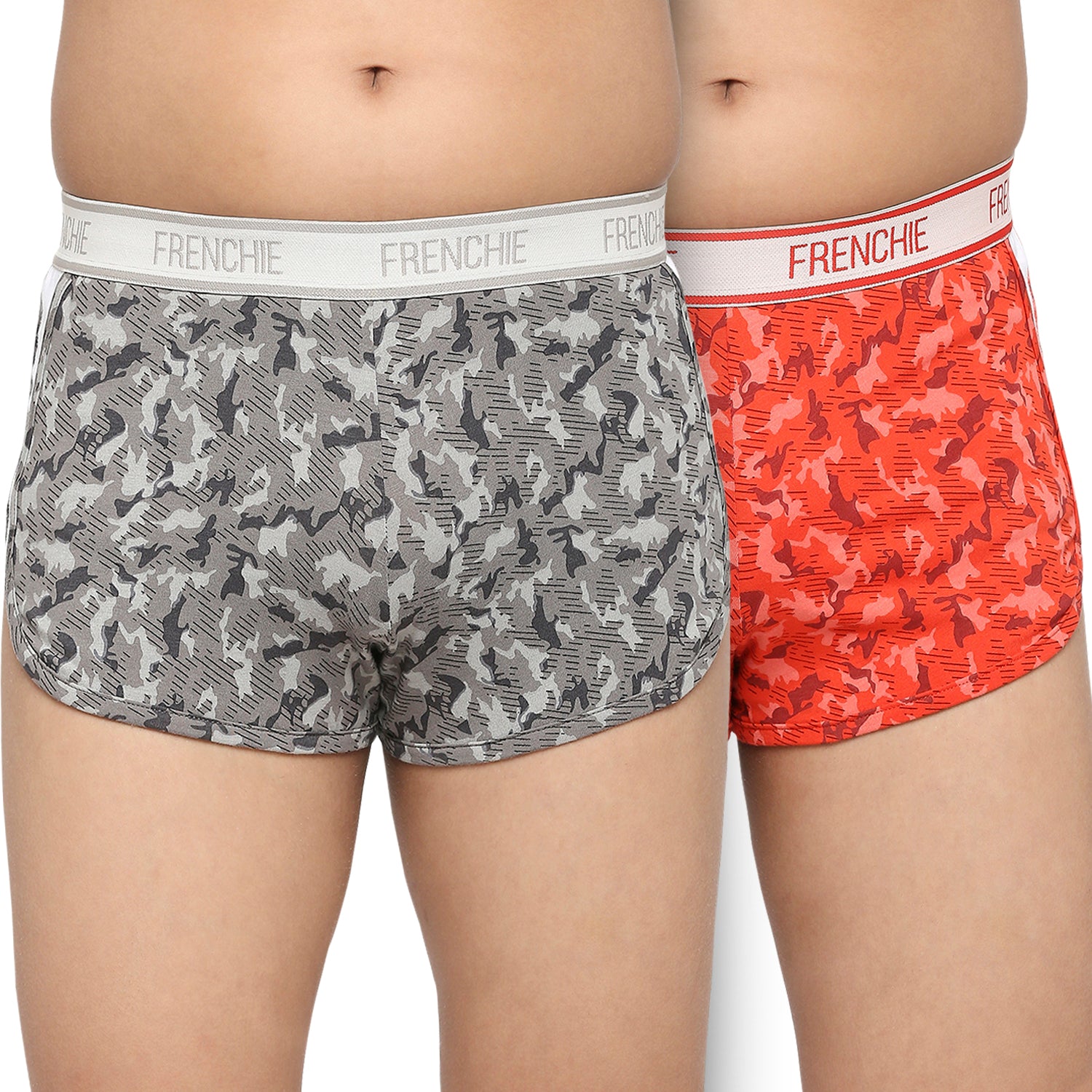 FRENCHIE Teenagers Cotton Trunk Red and Gray - Pack of 2